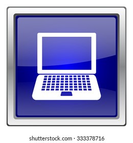 Laptop icon. Internet button on white background. EPS10 vector.
