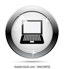 Laptop icon. Internet button on white background. EPS10 vector.