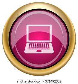 Laptop icon. Internet button on white background. EPS10 vector.