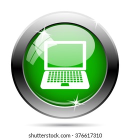 Laptop icon. Internet button on white background. EPS10 vector.
