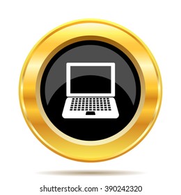Laptop icon. Internet button on white background. EPS10 vector.
