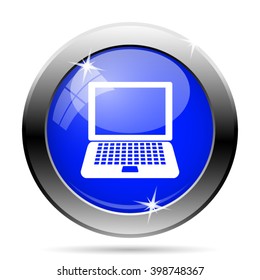 Laptop icon. Internet button on white background. EPS10 vector