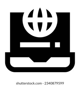 Icono de portátil. Concepto de tecnología de Internet. Icono en el estilo de línea