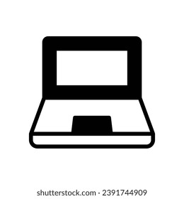 Laptop icon isolate white background vector stock illustration.