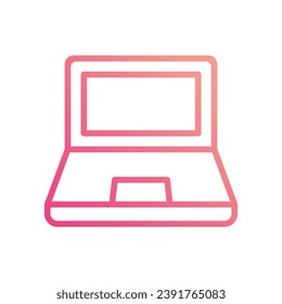 Icono de portátil aísle la ilustración de material vectorial de fondo blanco.
