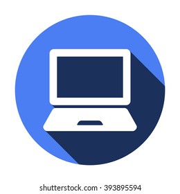 Laptop  icon,  isolated. Flat  design.