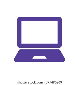 Laptop   icon,  isolated. Flat  design.