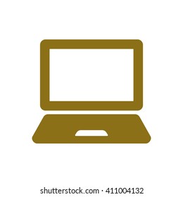Laptop  icon,  isolated. Flat  design.