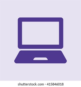 Laptop  icon,  isolated. Flat  design.