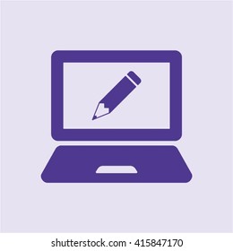Laptop  icon,  isolated. Flat  design.