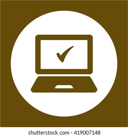 Laptop  icon,  isolated. Flat  design.