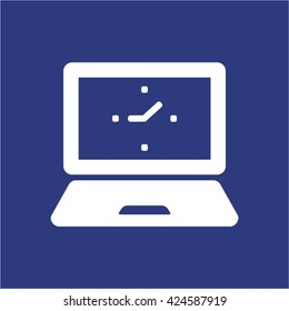 Laptop  icon,  isolated. Flat  design.