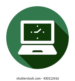 Laptop   icon,  isolated. Flat  design.