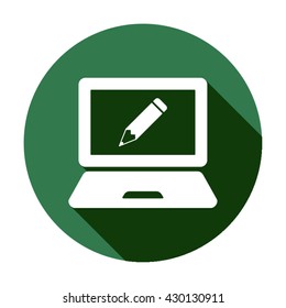 Laptop  icon,  isolated. Flat  design.