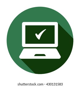 Laptop  icon,  isolated. Flat  design.