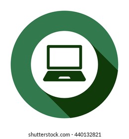 Laptop   icon,  isolated. Flat  design.