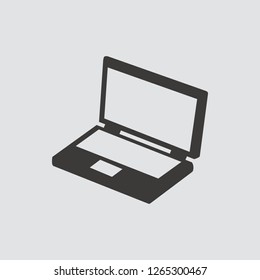 Laptop icon isolated of flat style. Vector illustration.