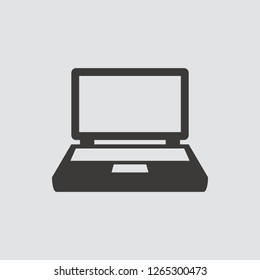 Laptop icon isolated of flat style. Vector illustration.
