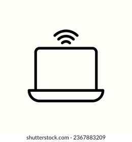 icono de laptop, icono aislado en fondo claro, perfecto para sitio web, blog, logo, diseño gráfico, medios sociales, interfaz de usuario, aplicación móvil