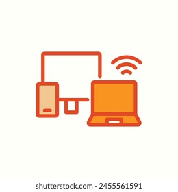 laptop icon, isolated icon in light background, perfect for website, blog, logo, graphic design, social media, UI, mobile app