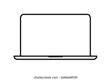 laptop icon isolated line white background vector illustration