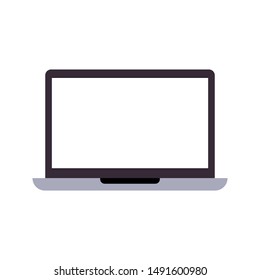 Laptop icon isolated. Notebook screen template on white background.