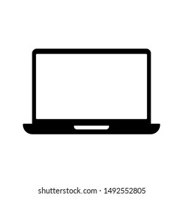 Laptop icon isolated. Notebook screen template on white background.