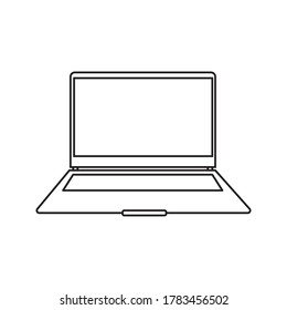 Laptop icon isolated. Notebook screen template on white background.