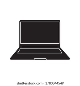 Laptop icon isolated. Notebook screen template on white background.