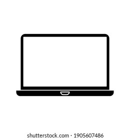 Laptop icon isolated. Notebook screen template on white background.