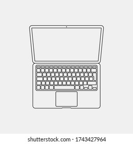 Laptop icon isolated on background. Computer symbol modern, simple, vector, icon for website design, mobile app, ui. Vector Illustration