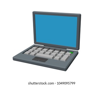 Laptop icon. Isolated on white background. 3d Vector illustration.