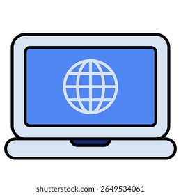Laptop icon isolated on white