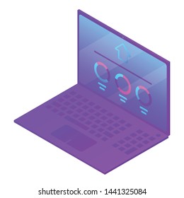 Laptop icon. Isometric of laptop vector icon for web design isolated on white background