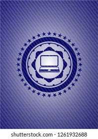 laptop icon with jean texture