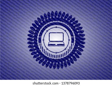 laptop icon with jean texture