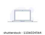 Laptop icon in line art style. Vector
