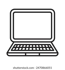 Vector de arte de línea de íconos de laptop