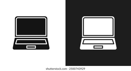 Laptop icon line art vector