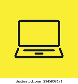 Laptop icon line design notebook computer vector