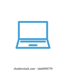 Icono de portátil. Plantilla de diseño de línea. Ilustración del vector