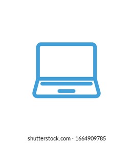 Icono de portátil. Plantilla de diseño de línea. Ilustración del vector