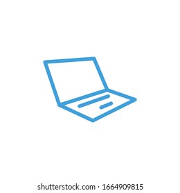 Icono de portátil. Plantilla de diseño de línea. Ilustración del vector