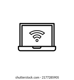 Laptop-Symbol im Strichstil
