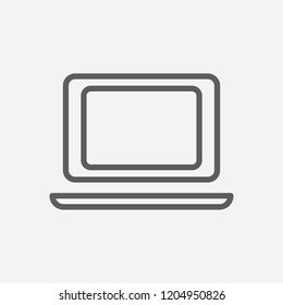 Laptop icon line symbol. Isolated vector illustration of  icon sign concept for your web site mobile app logo UI design.