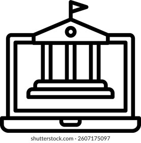 Laptop Icon Line Vector Illustration