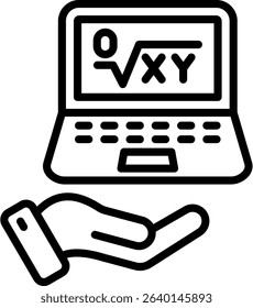Laptop Icon Line Vector Illustration