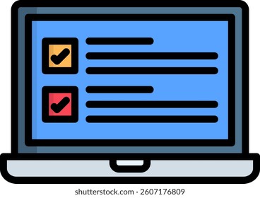 Laptop Icon Lineal Color Vector Illustration