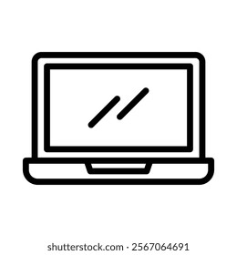 Laptop Icon Lineal Style Vector Illustration