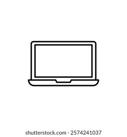 Laptop icon linear logo isolated